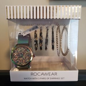 Rocawear Watch and Earrings Gift Set
